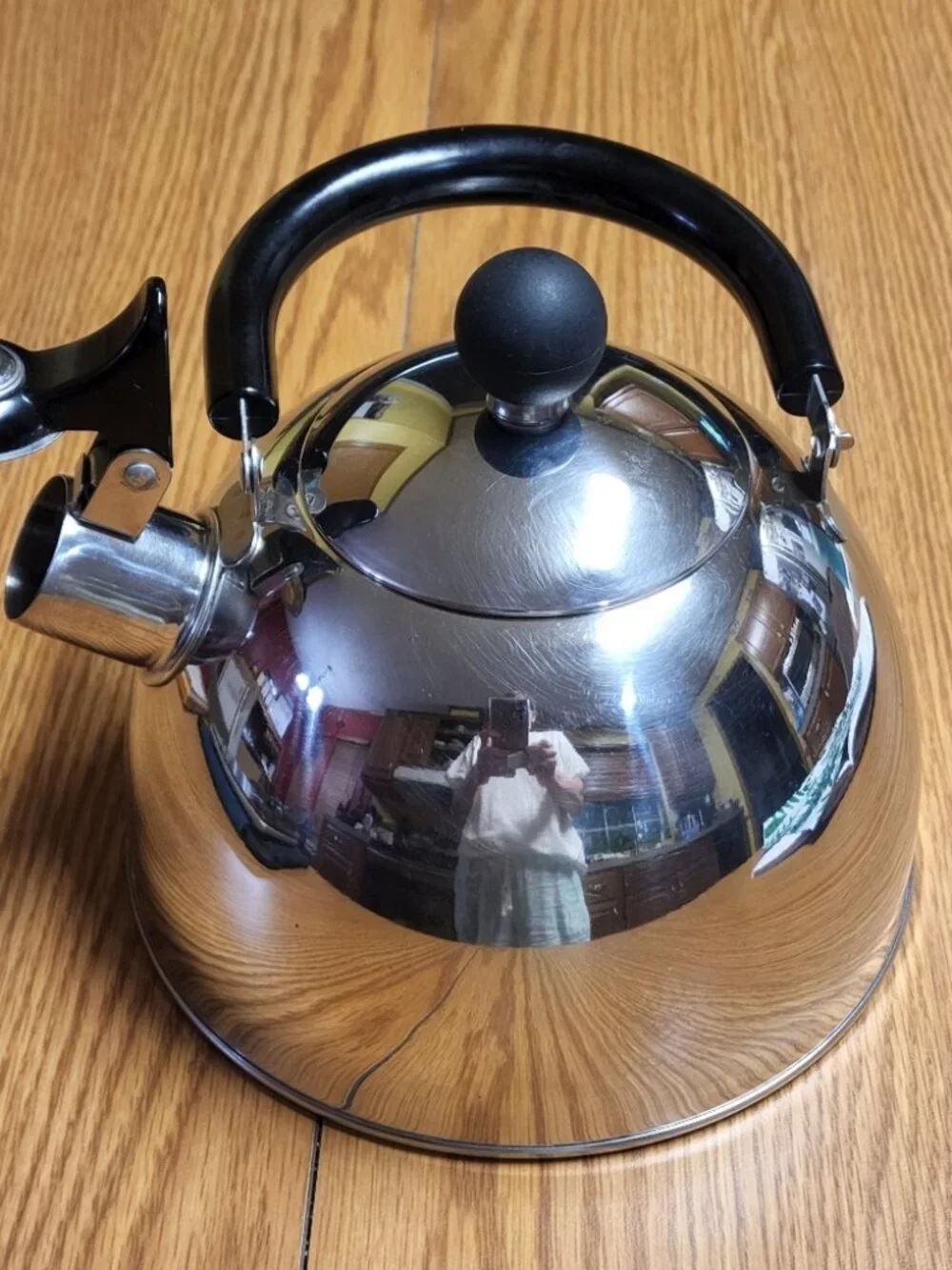 COPCO Stainless Whistling Tea Kettle With Black Folding Handle # 0111